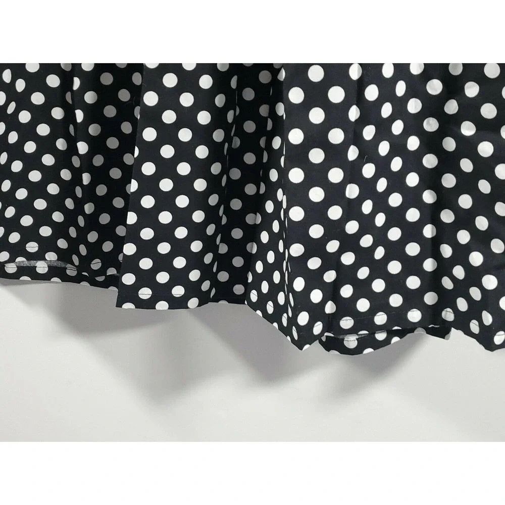 Cynthia Rowley Women's Full Flared Retro Black & White Polka Dot Skirt Size Med